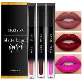 MAKI YIKA 3Pc Red Lipstick Set front view with packaging