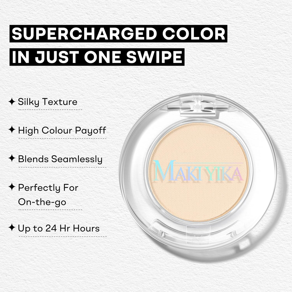 MAKI YIKA Light Beige White Eye Shadow Palette side view