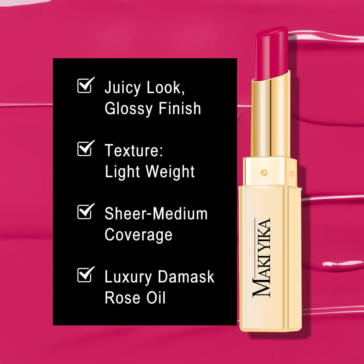 MAKI YIKA lipstick packaging featuring vibrant colours