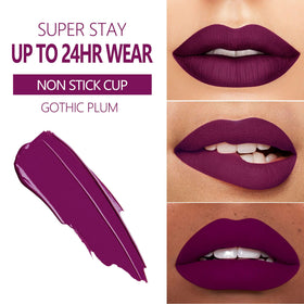 MAKI YIKA Matte Liquid Lipstick close-up of purple shade