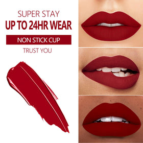 MAKI YIKA Matte Liquid Lipstick close-up of red shade