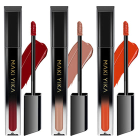 MAKI YIKA Matte Liquid Lipstick Set three shades front view