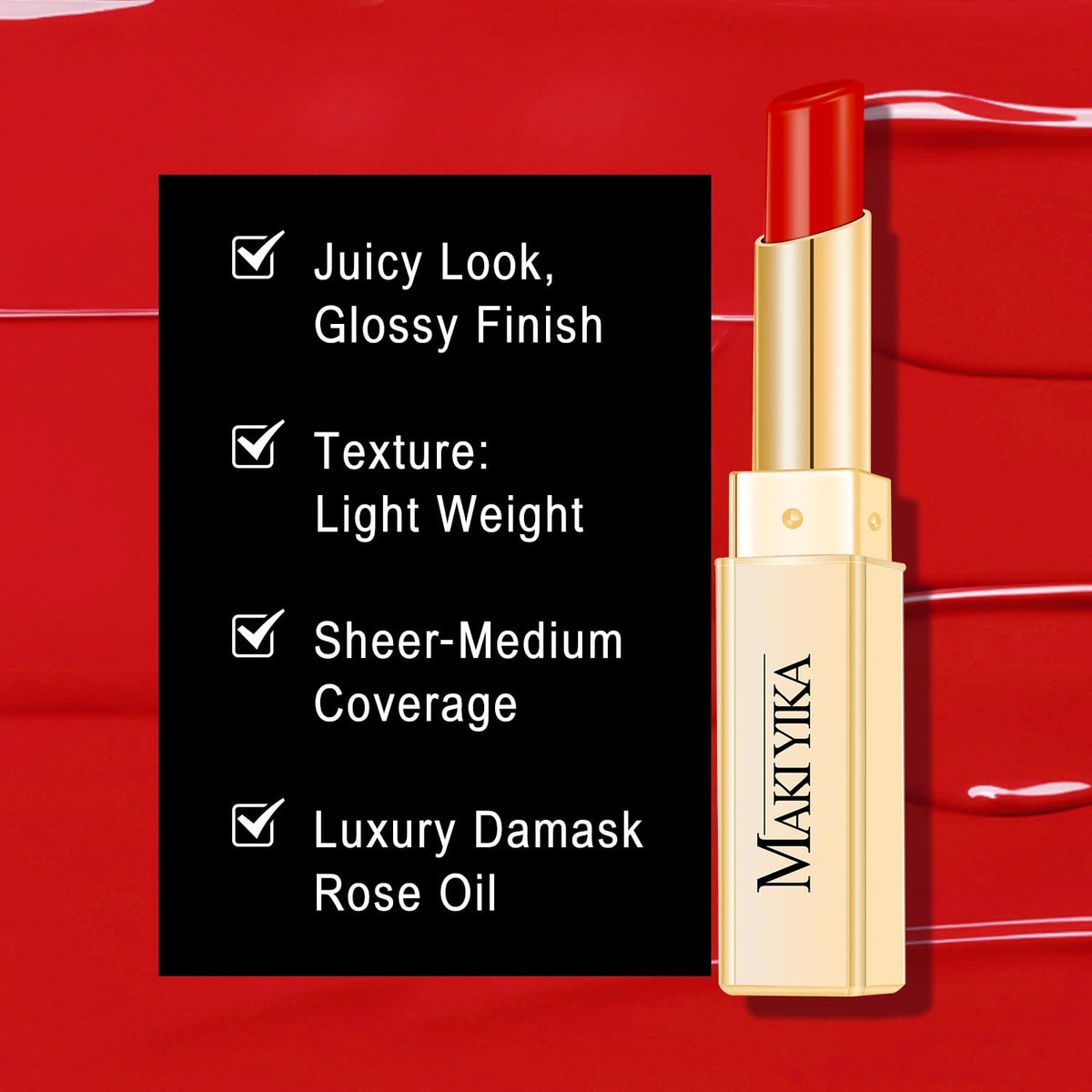 MAKI YIKA Moisture Lipstick swatches on skin