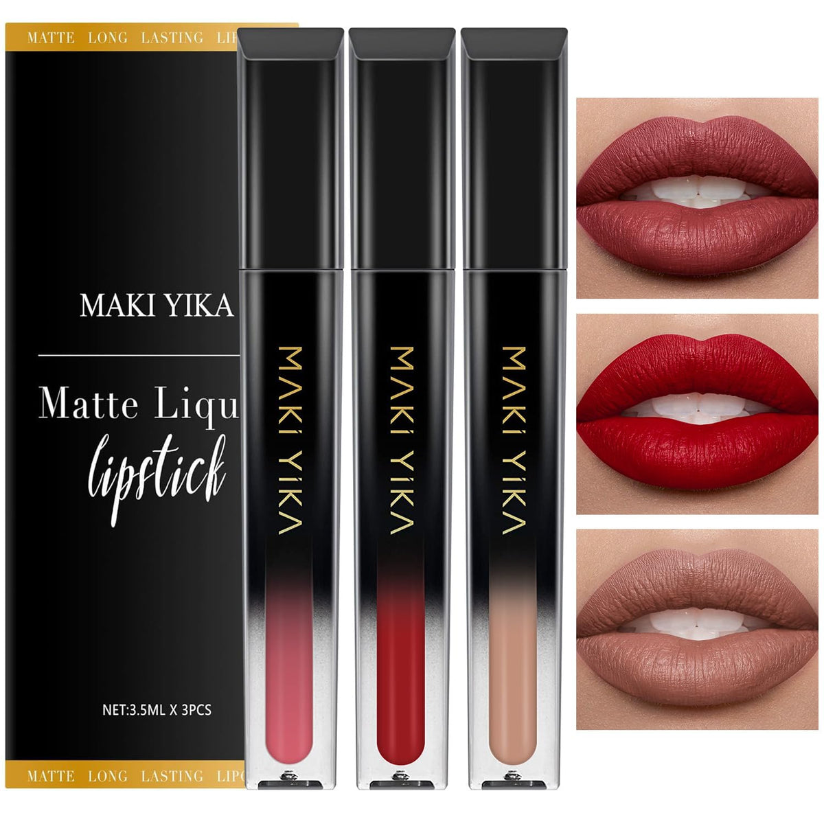 MAKI YIKA red matte lipstick tube close-up