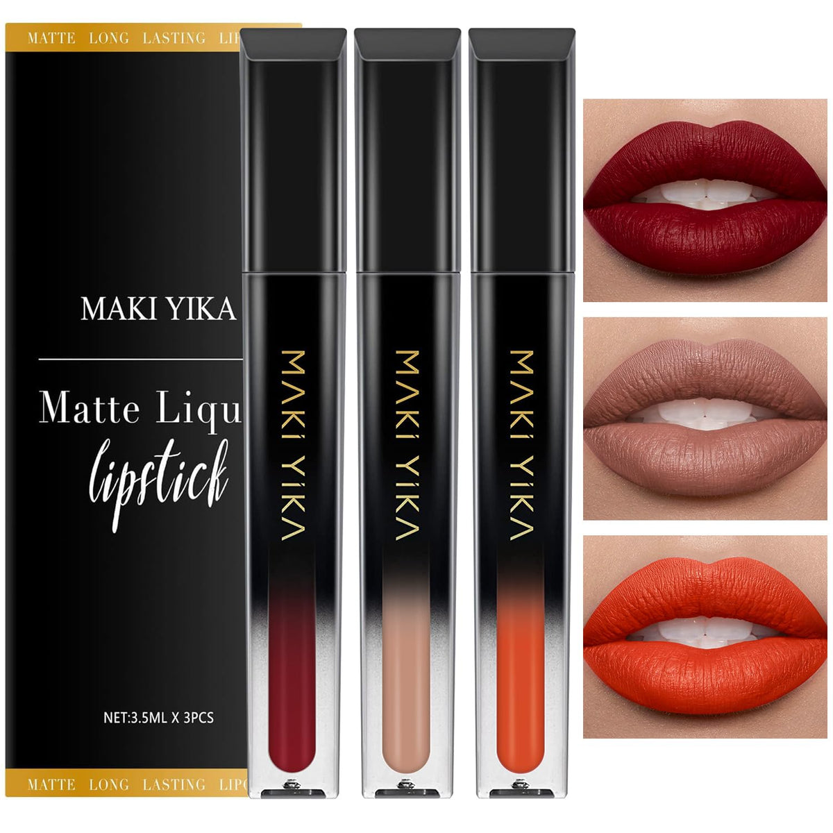 MAKI YIKA red matte lipstick tube close-up