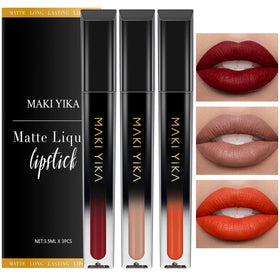MAKI YIKA red matte lipstick tube close-up