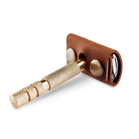 MAKYN Leather Cover for Double Edge Razor side view