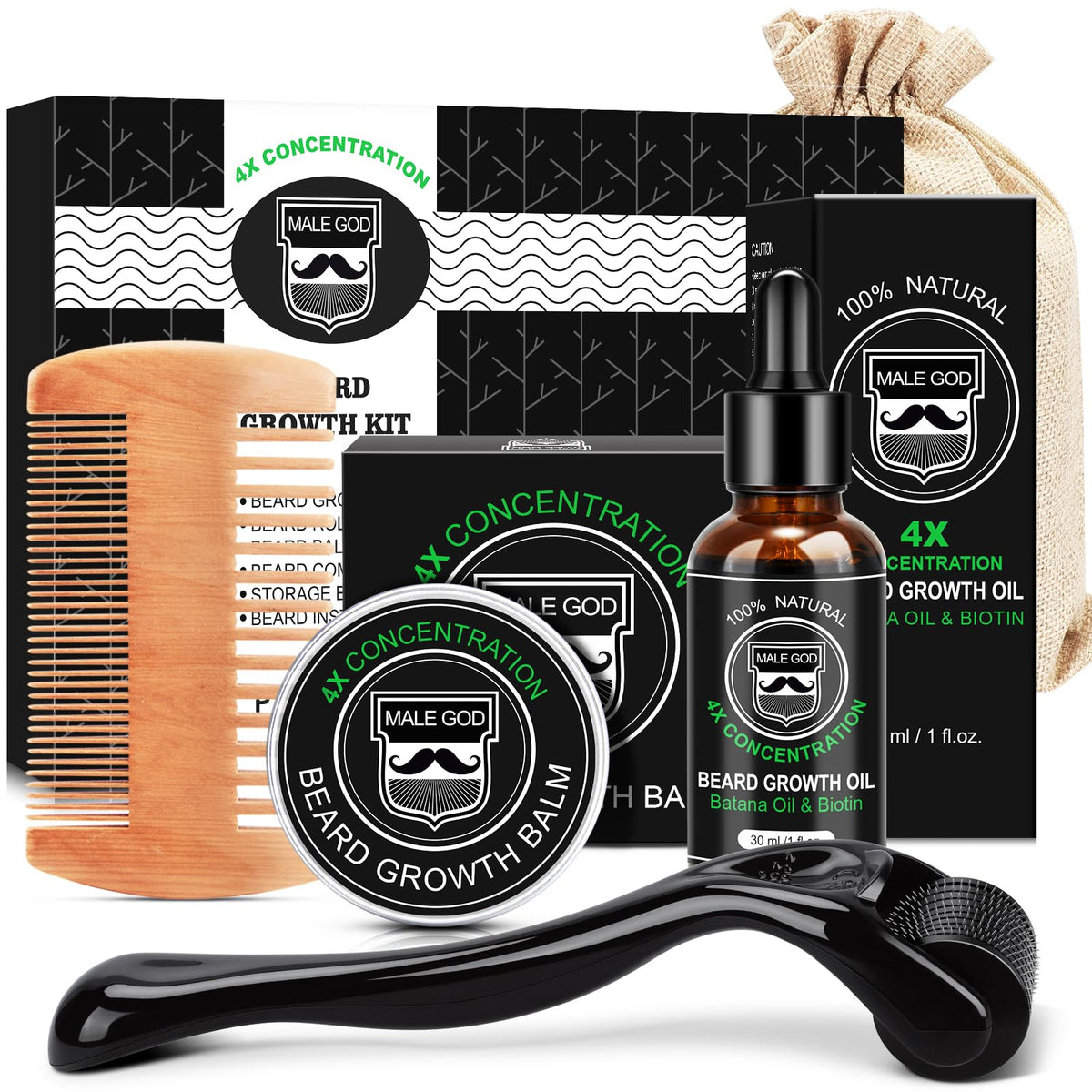 MALE GOD Beard Kit packaging front view