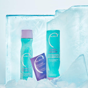 Malibu C Blondes Collection Shampoo and Conditioner set lifestyle scene