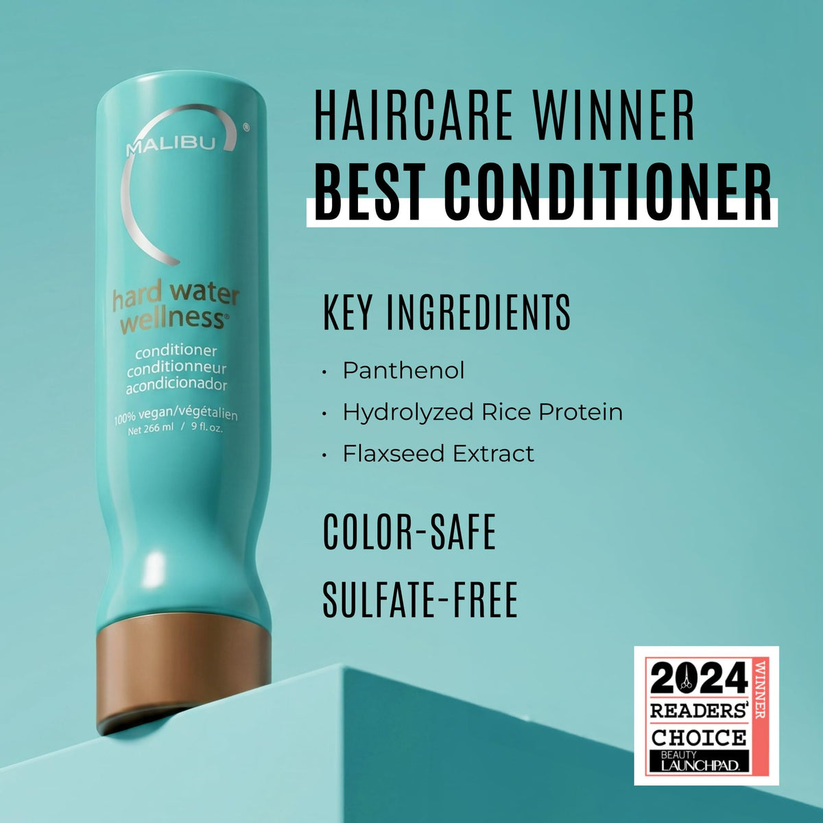 Malibu C Hard Water Conditioner back view showing ingredients