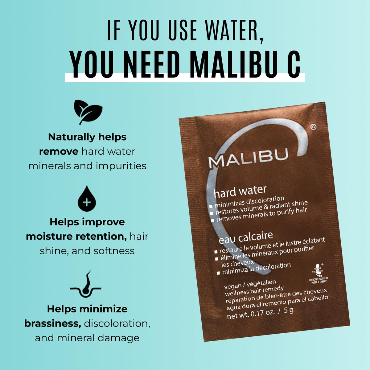 Malibu C Hard Water Wellness Remedy packet details