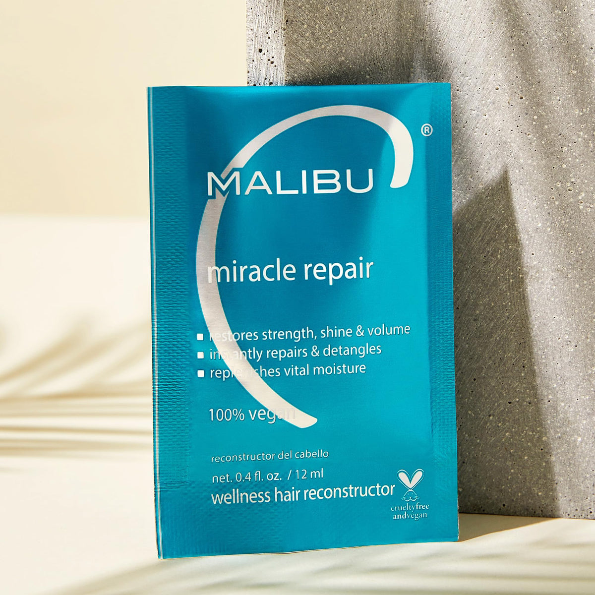 Malibu C Miracle Repair Hair Reconstructor side view with product details
