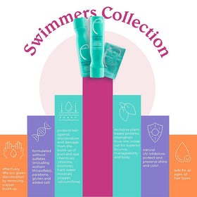 Malibu C Swimmers Wellness Clarifying Shampoo 64oz in bathroom setting
