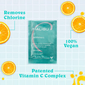 Malibu C Swimmers Wellness Remedy in a bathroom setting