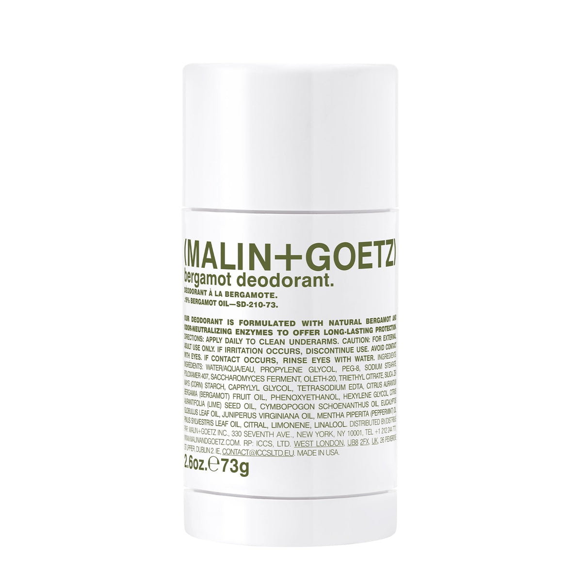 MALIN+GOETZ Bergamot Deodorant 2.6 fl oz front view