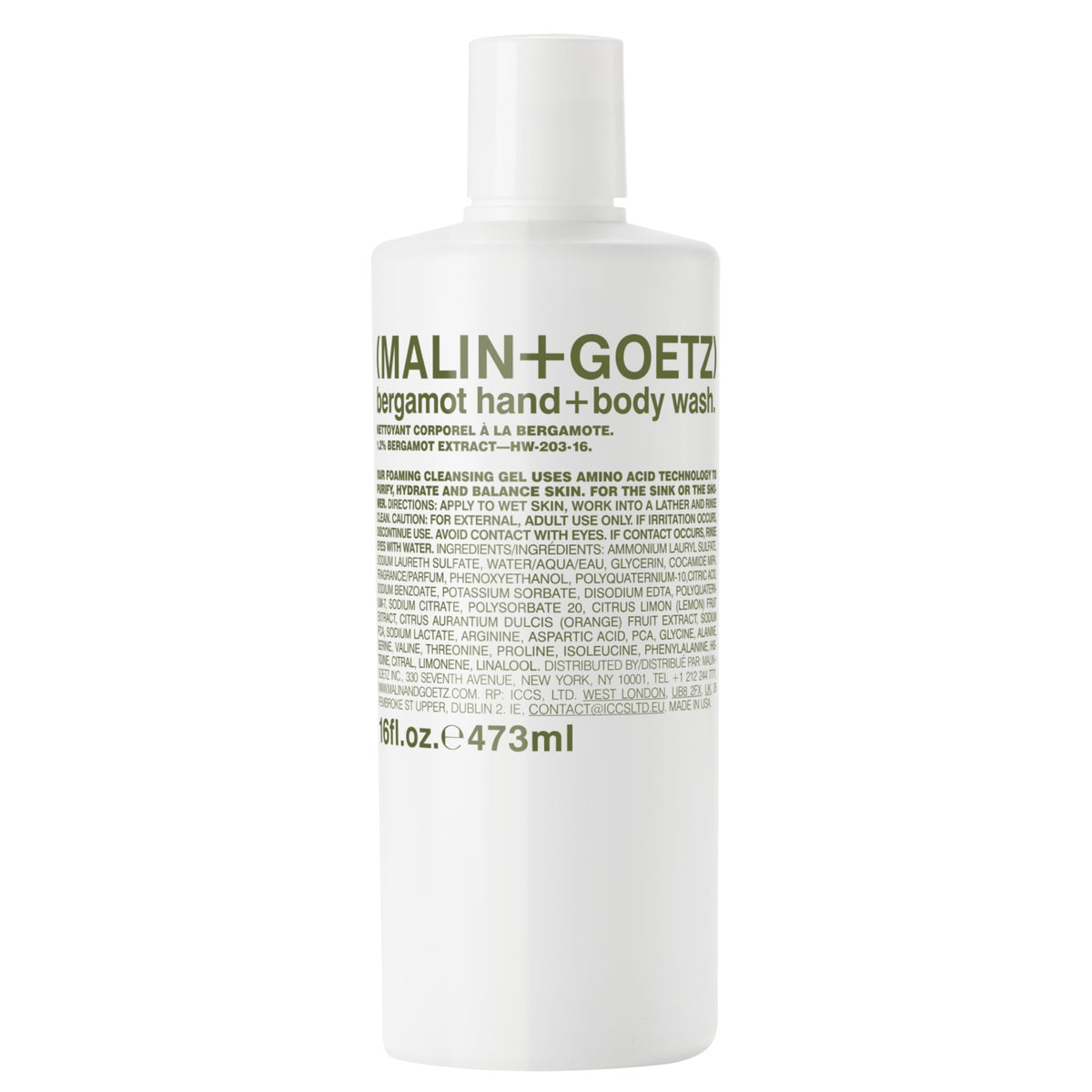 MALIN+GOETZ Bergamot Hand + Body Wash 16 fl oz front view