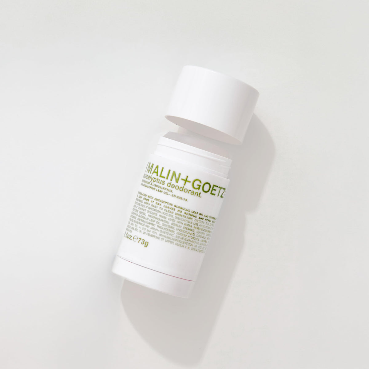 MALIN+GOETZ Eucalyptus Deodorant close-up of packaging
