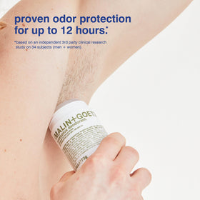 MALIN+GOETZ Eucalyptus Deodorant side view showing label