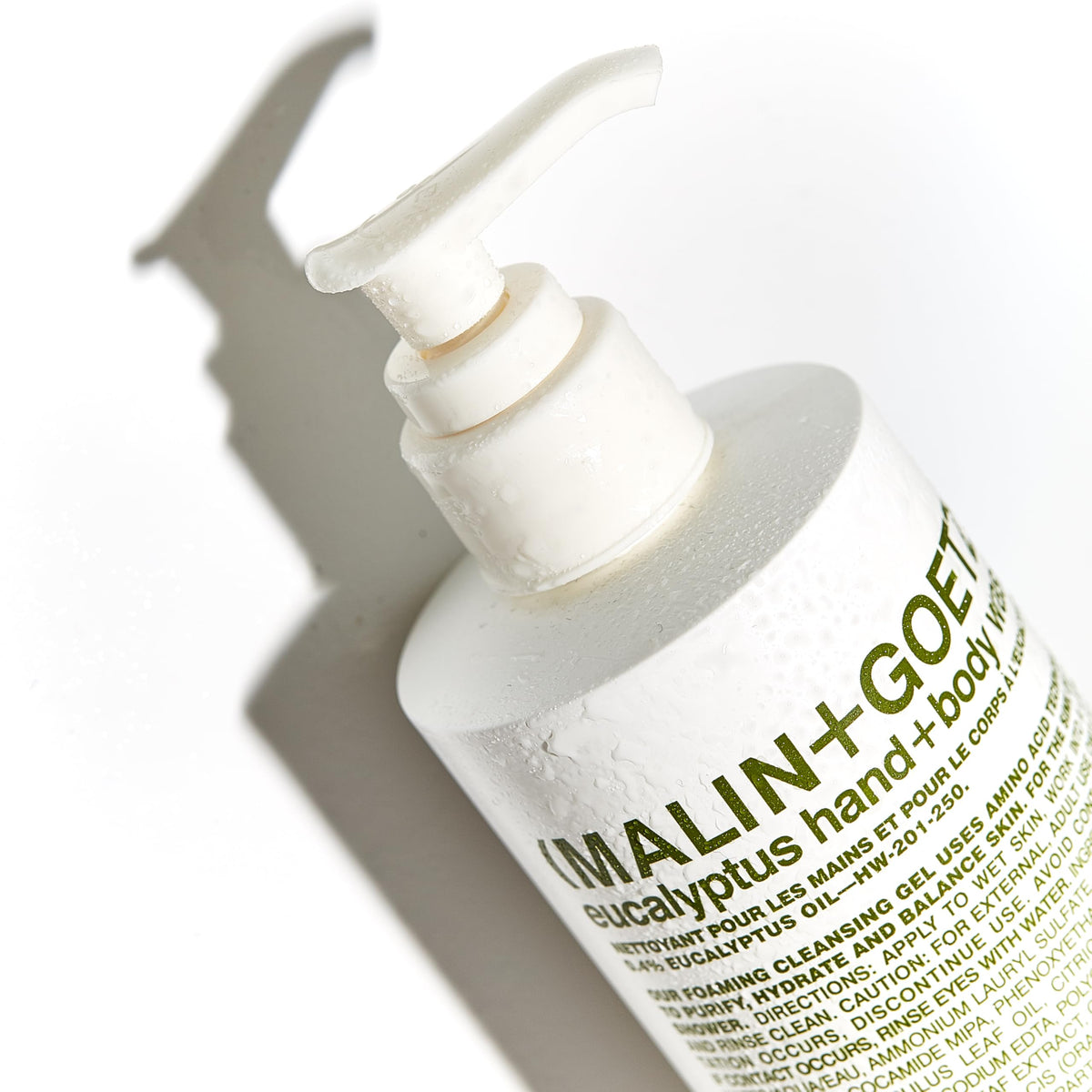 MALIN+GOETZ Eucalyptus Hand + Body Wash with eucalyptus leaves