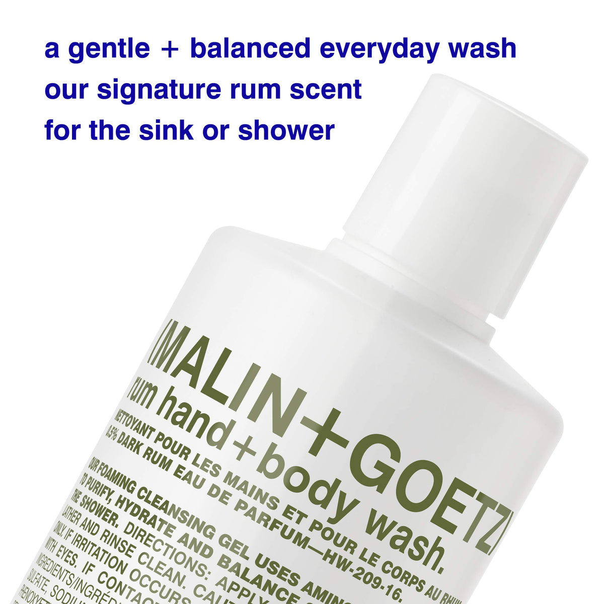 MALIN+GOETZ Rum Hand + Body Wash 16 fl oz bottle with label
