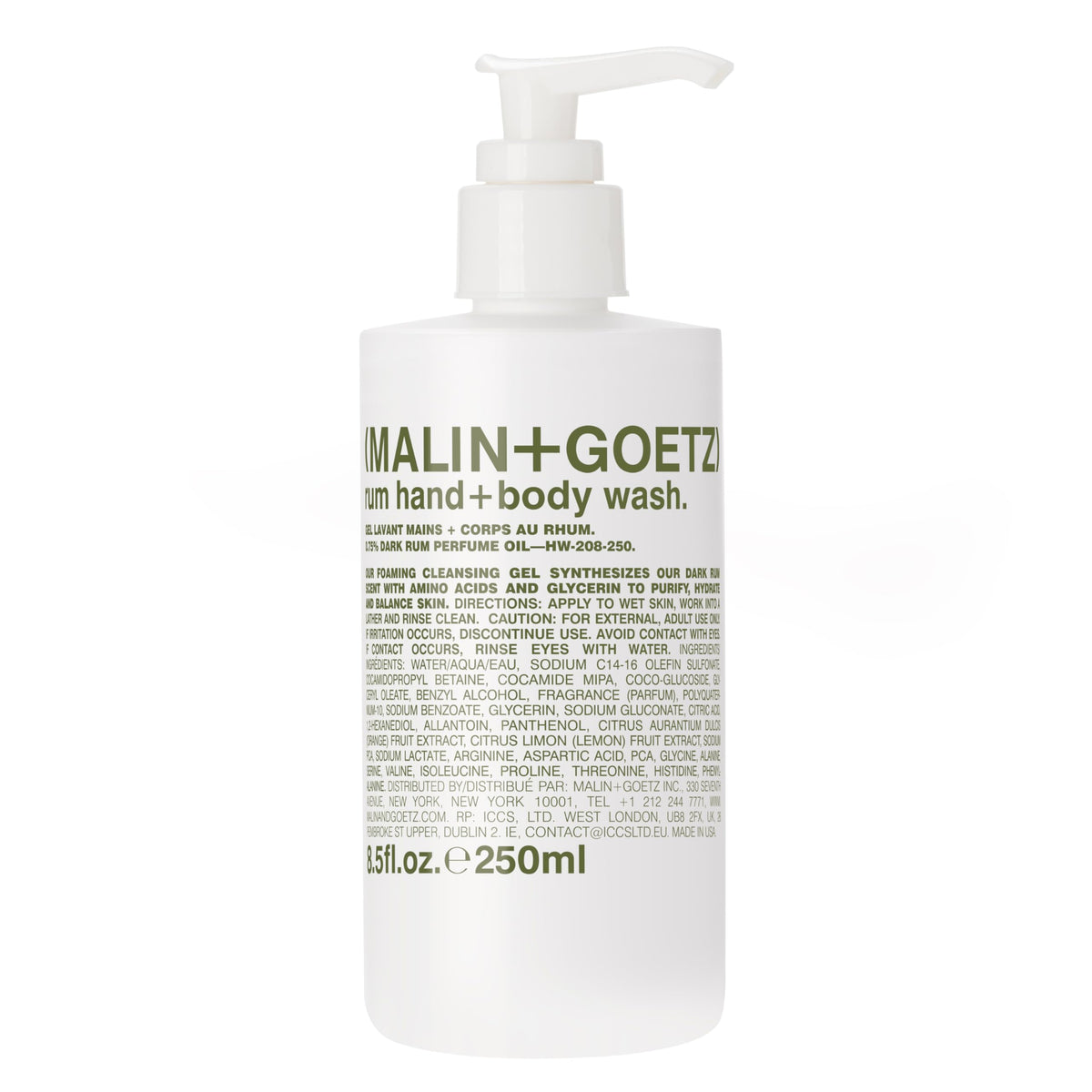 MALIN+GOETZ Rum Hand + Body Wash 8.5 fl oz front view