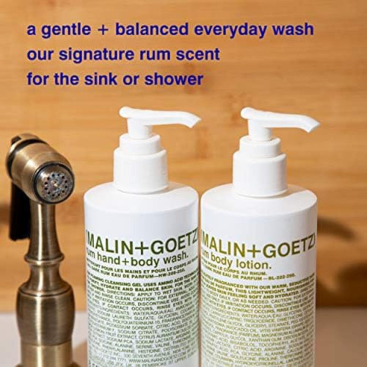 MALIN+GOETZ Rum Hand + Body Wash packaging details