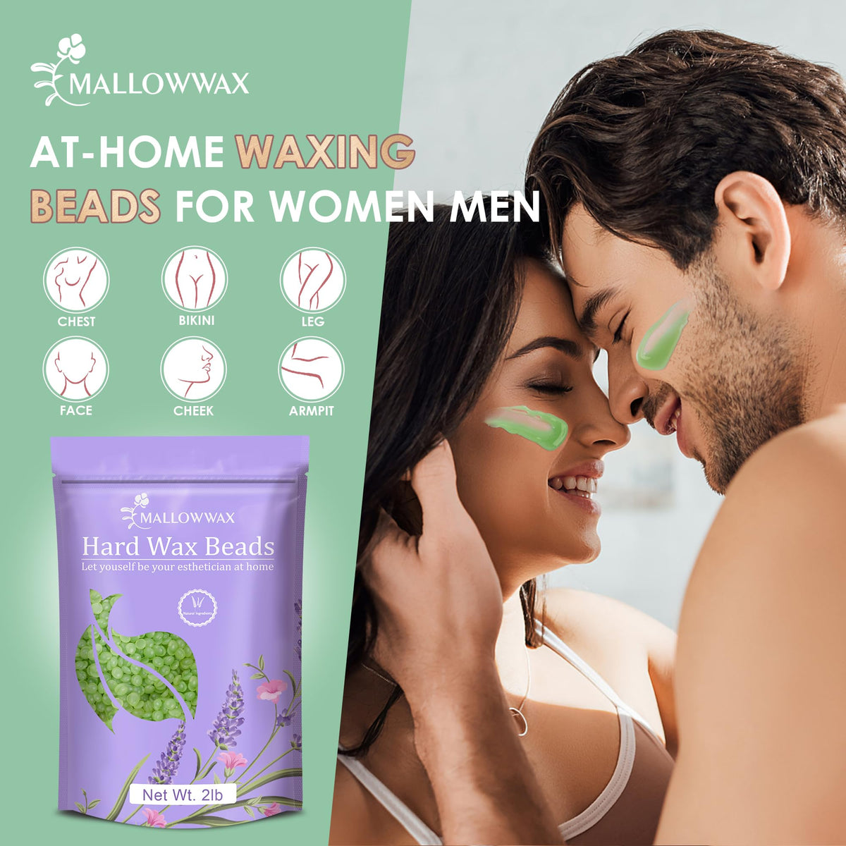 Mallowwax Aloe Hard Wax Beads for facial hair removal