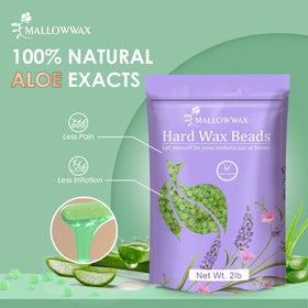 Mallowwax Aloe Hard Wax Beads in packaging