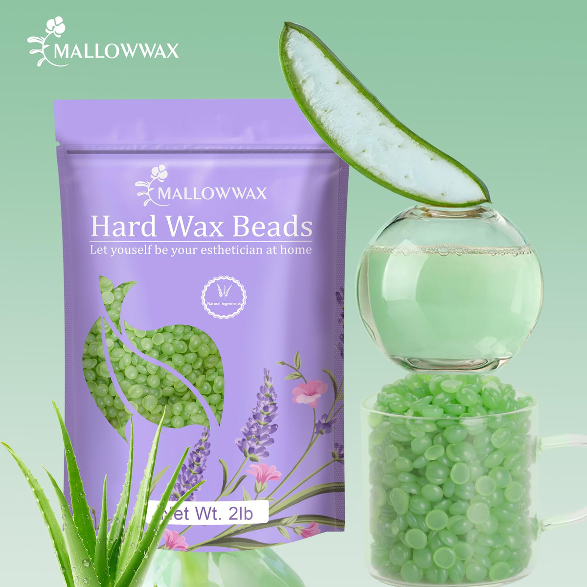 Mallowwax Aloe Hard Wax Beads melting process