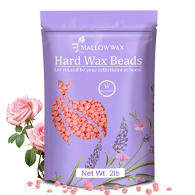 Mallowwax Hard Wax Beads 2LB pink rose colour front view