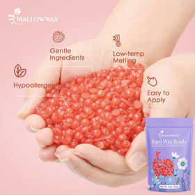 Mallowwax Hard Wax Beads application on skin
