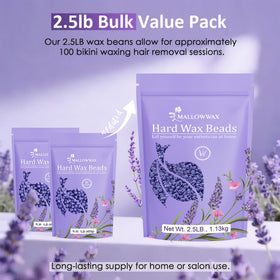 Mallowwax hard wax beads packaging side view