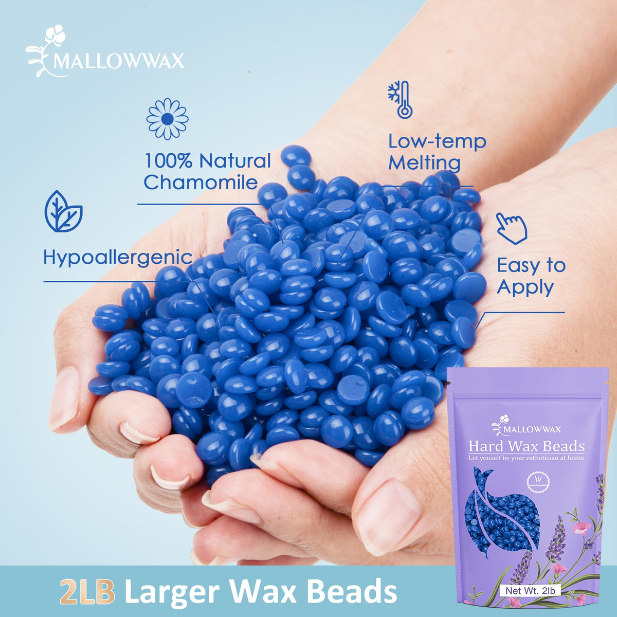 Mallowwax Hard Wax Beads used in a salon setting