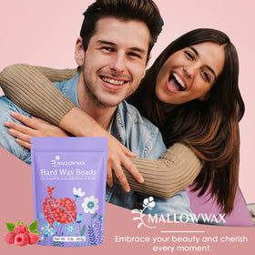 Mallowwax Hard Wax Beads with strawberry scent