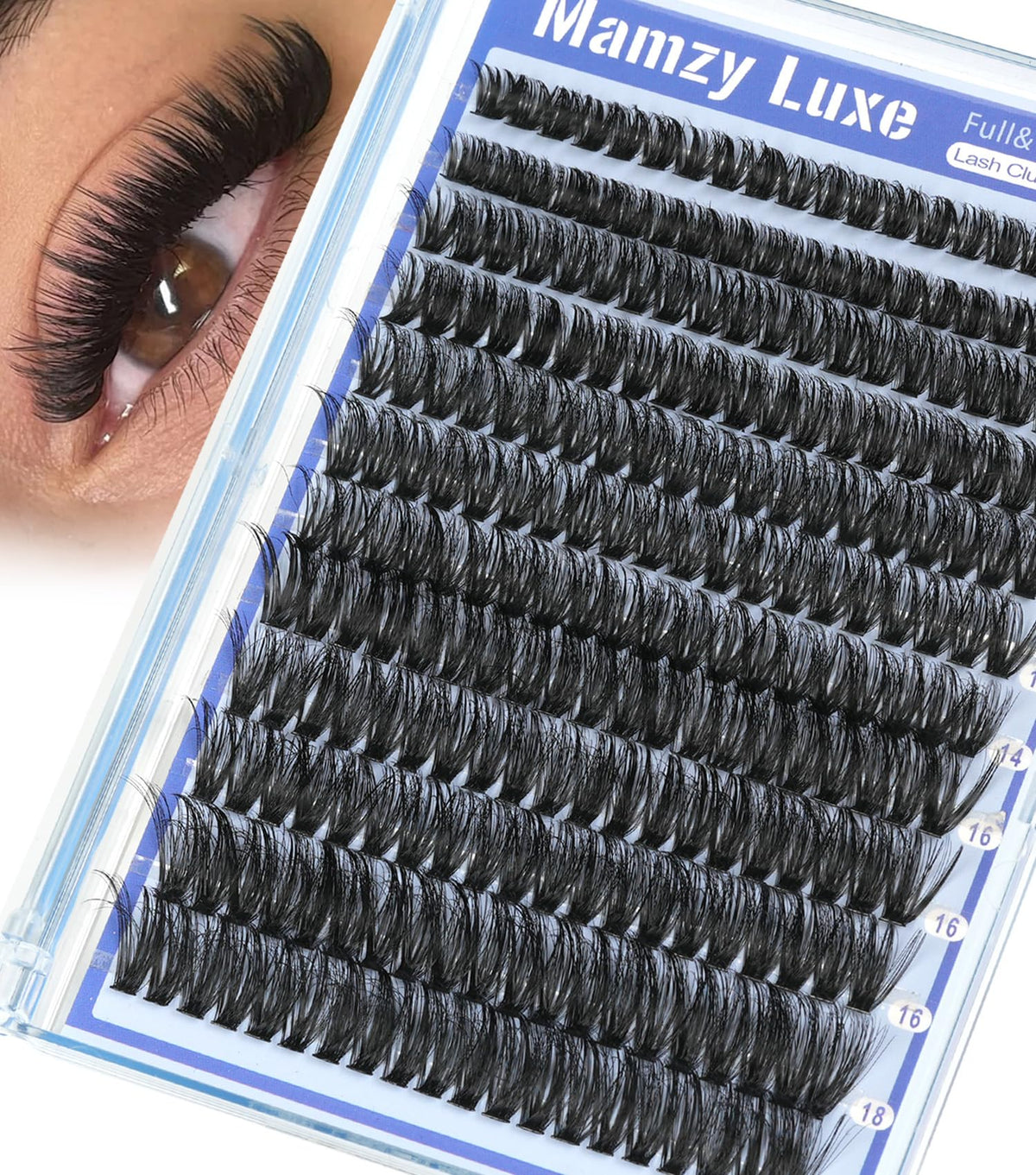 Mamzy Luxe Lash Clusters 80D D Curl front view