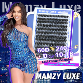 Mamzy Luxe Lash Clusters applied on model