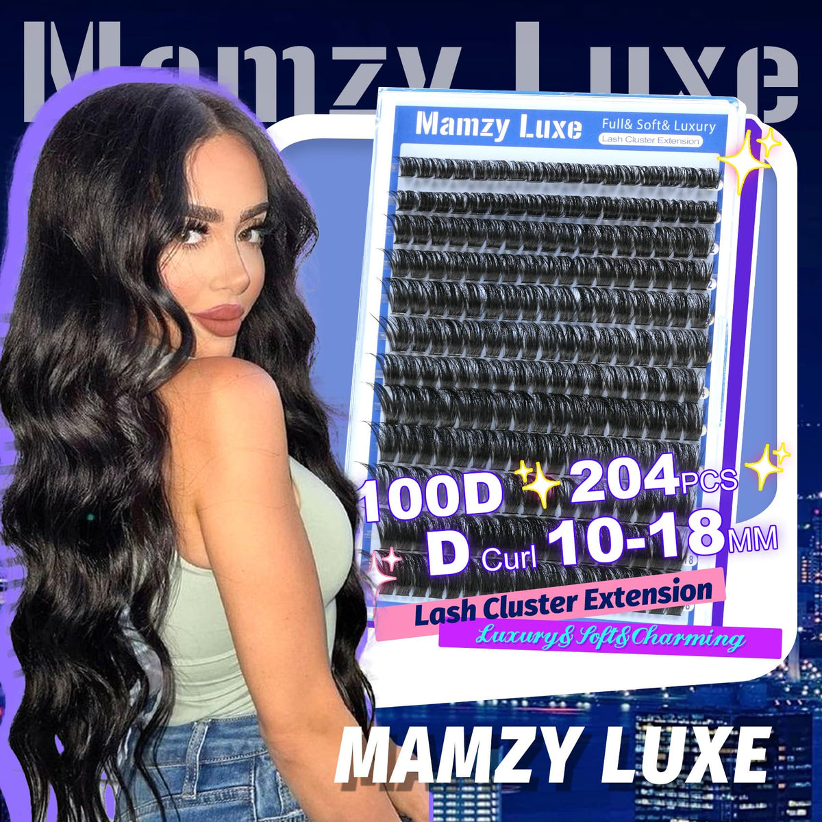 Mamzy Luxe Lash Clusters D Curl lash clusters