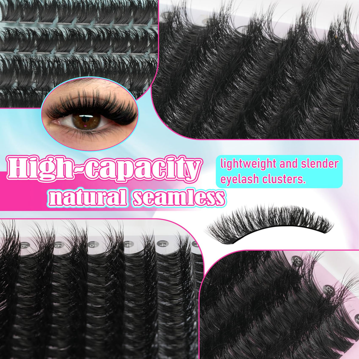 Mamzy Luxe lash clusters displayed in packaging