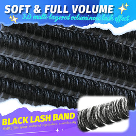 Mamzy Luxe Lash Clusters displayed with makeup tools
