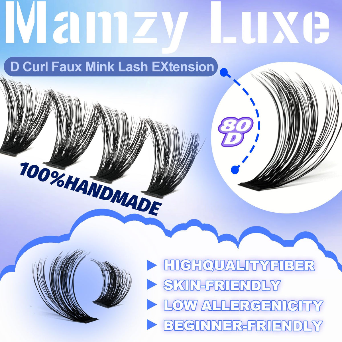 Mamzy Luxe Lash Clusters in natural light