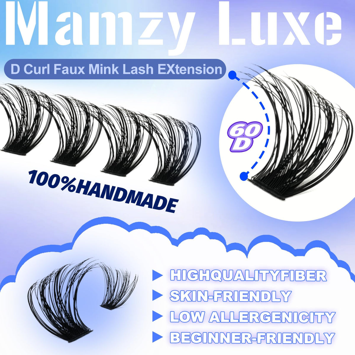 Mamzy Luxe Lash Clusters in natural lighting