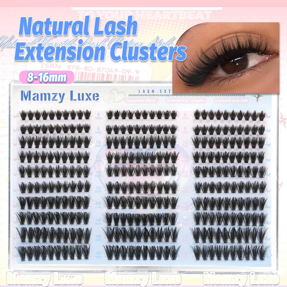 Mamzy Luxe lash clusters with spiky design
