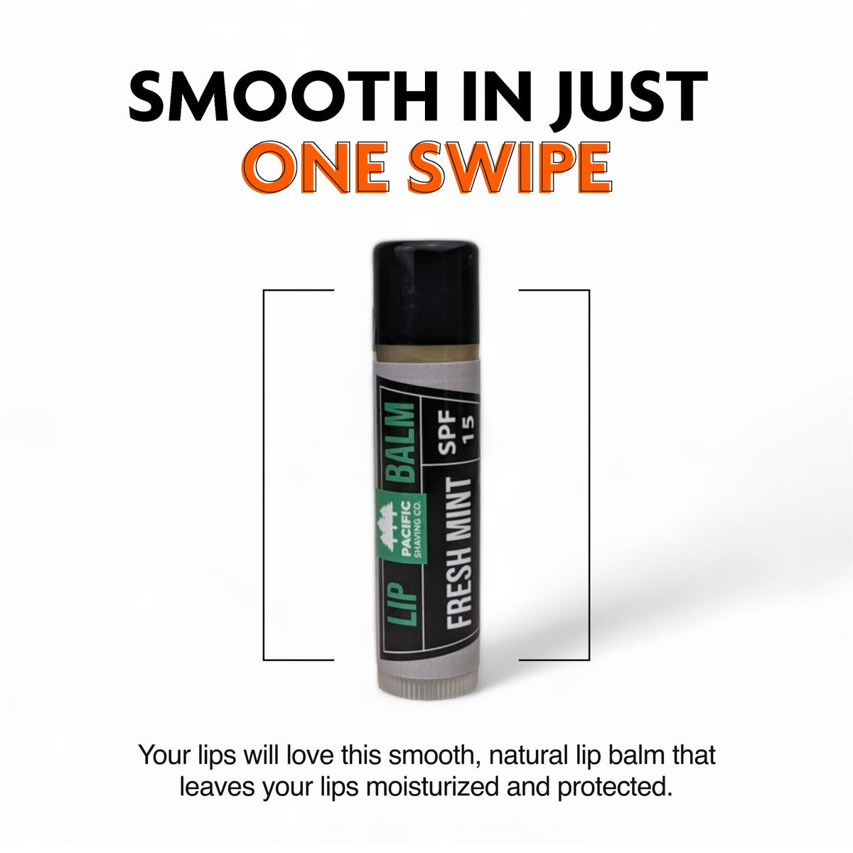 Man applying Fresh Mint Lip Balm from Pacific Shaving Company