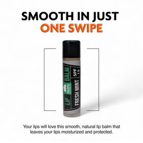 Man applying Fresh Mint Lip Balm from Pacific Shaving Company