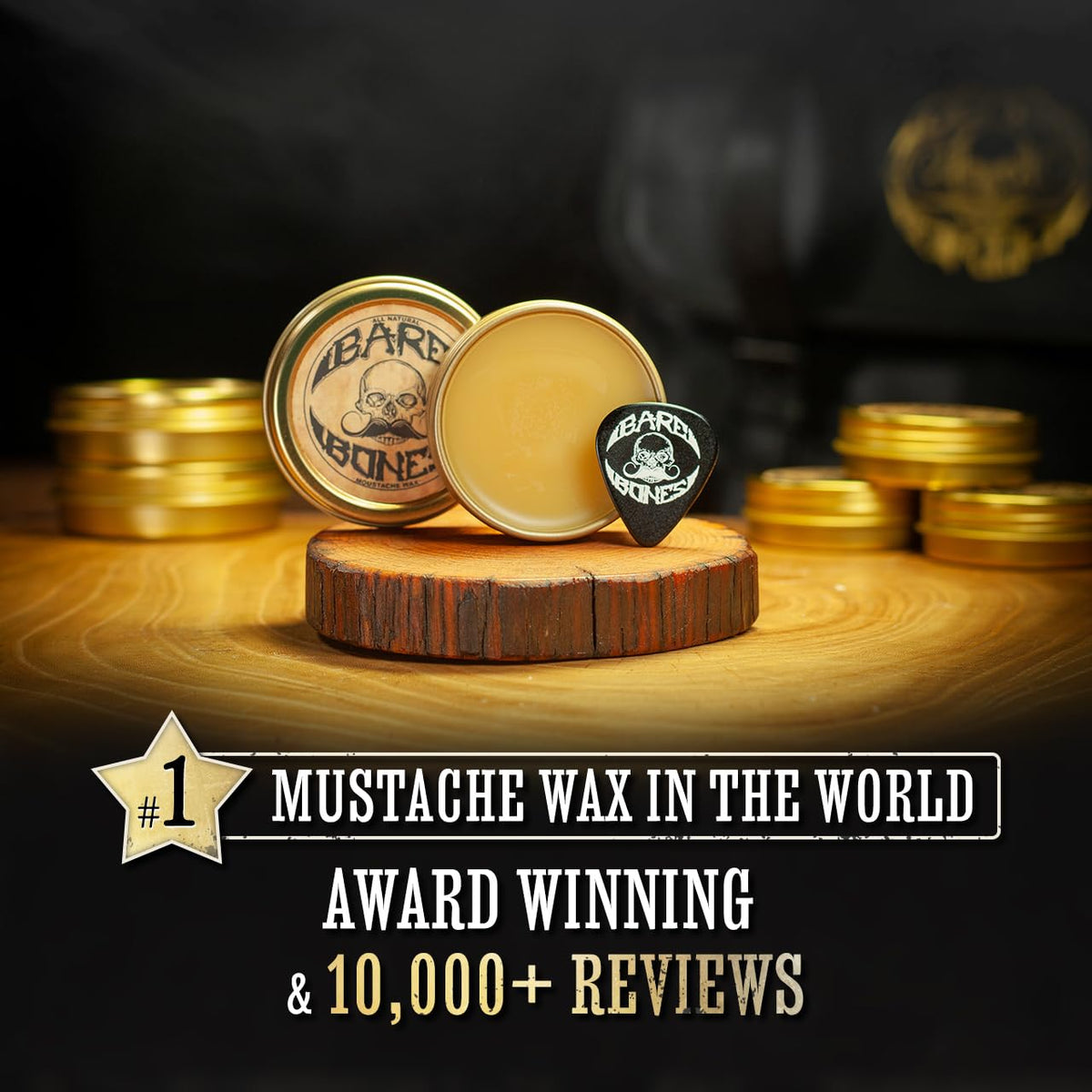 Man applying THE VINTAGE GROOMING CO. Mustache Wax
