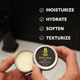Man grooming his beard with The Beard Club kit