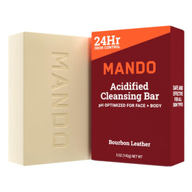 Mando Acidified Cleansing Bar Bourbon Leather front view