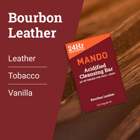 Mando Acidified Cleansing Bar Bourbon Leather texture
