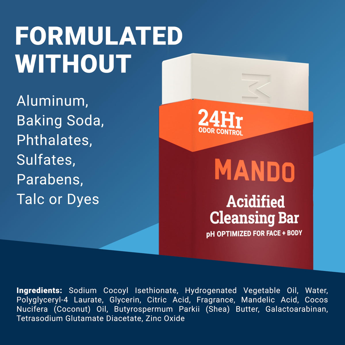 Mando Acidified Cleansing Bar Bourbon Leather with other skincare products