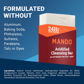 Mando Acidified Cleansing Bar Bourbon Leather with other skincare products